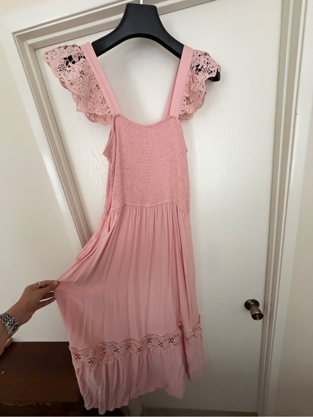Pink Lace-Trim Sundress
